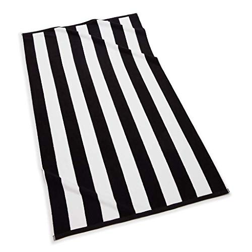 Personalized Cabana Stripe Beach Towel For Men, Women, Girls Or Boys - Add Your Embroidered Name Or Monogram - Custom Cotton Pool, Bath Towel (35" X 62") #TOP1