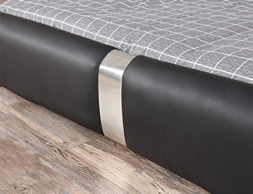 Greatime Modern Adjustable Head-Support Bed, Queen Size Platform Bed, Black Color Upholstered Bed, Easy Assembly Chic Stylish Bed #TOP4