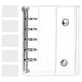 SONGSONG シール帳 透明 女の子 5穴クリアバインダ はがせる シール手帳 クリアバインダー 小物整理 推し活グッズ （透明,M5バインダー × 厚手PPフィルム(20枚入り),12.5*9.5CM）