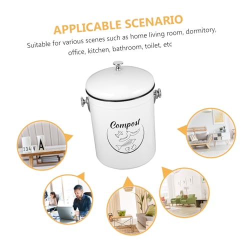 Caneca de compostaje de cocina con tapa hierro 1 ml miniatura 3
