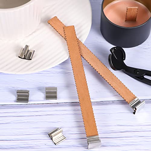 100Pcs Wooden Candle Wicks, 5.9 X 0.5 Inch Thicken Wood Wicks With Candle Wick Trimmer Naturally Smokeless Wooden Candle Wicks Candle Cores With Iron Stand Candle Accessory Set For Diy Candle Making #TOP4