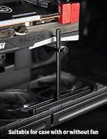 upHere GBS1 Grafikkarten Halterung,Gleitschiene,Einzelstange,GPU Höhenverstellbare,Verschiebbar,GPU Halterung,Grafikkarten Halter für Computerkomponenten,GPU Support,Aluminium(128 mm) – Ansicht 5