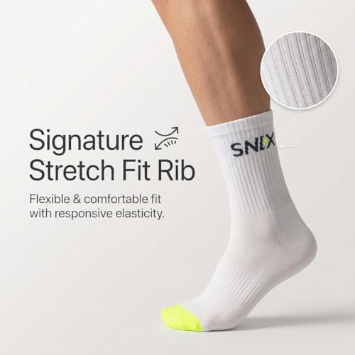 Image of SNIX Sportswear Athletic Ankle Socks, Men, White with Colour Accent, Cotton Blend