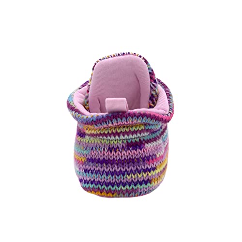 Robeez Baby Snap Booties With Slip Resistant Soles For Infant/Toddler, Girls, Boys, Unisex, Marled Debbie Pink Sweater Knit, 0-3 Months #TOP3