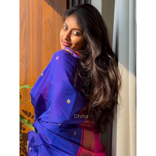 Image of Original Maheswari Cotton Silk Saree for Women | Kanjivaram Pure Silk Cotton Sari with Blouse | Zari Work | Tassels | Handloom Weave