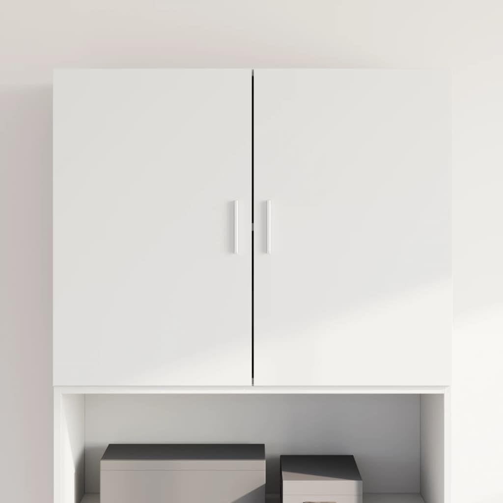 vidaXL Wall Cabinet, Storage Cupboard for Living Room, Wall Mounted Cabinet with Storage, Hanging Cabinet, Modern Style, White Engineered Wood