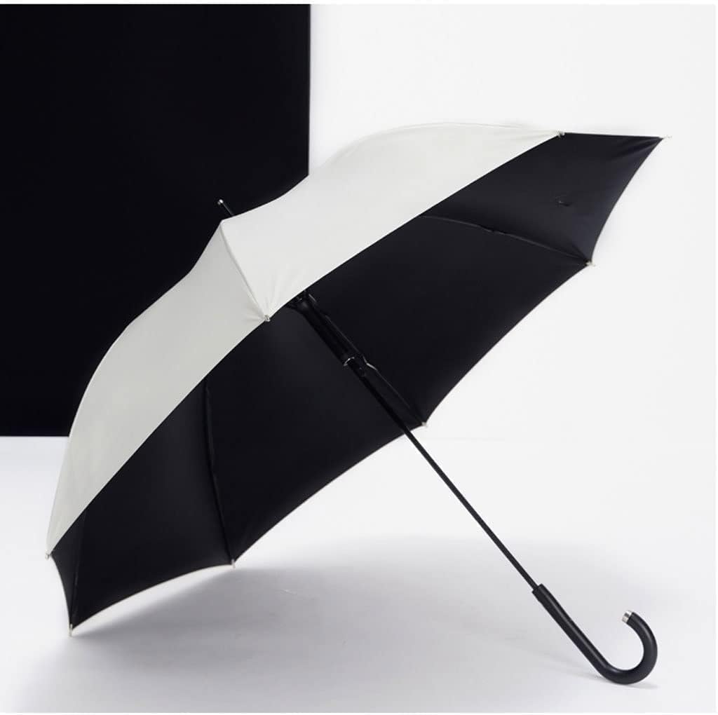 Windproof Umbrella Strong Umbrellas Umbrella Windproof Unbreakable Stick Umbrella Solid Color Auto Open Hook Handle J Cane Umbrella Umbrellas for Rain (Color : A)