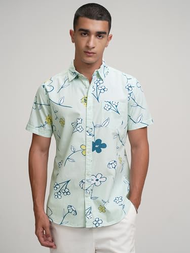 Image of Highlander Men's Casual Shirt | Floral Print | Slim Fit | Button Closure | Vibrant & Elegant a Stylish Edge
