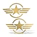 ERREINGE STICKER PRESPAZIATO ORO 15cm - x2 STELLE MILITARI ARMY ESERCITO - Adesivo Decal Decalcomania Vinile Murale Laptop Auto Moto Casco Camper