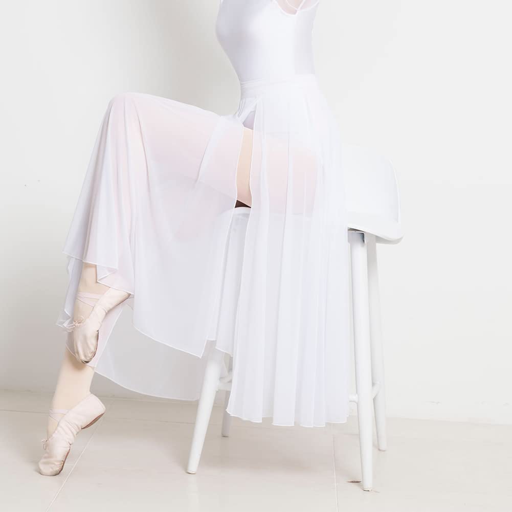 ROYAL SMEELA Jupe de Ballet Robe de Tutu de Ballet Maille Jupe Danse Ballet Vêtements de Danse Attacher Costume de Danse de Base Ballerine Jupe Portefeuille Justaucorps Jupe de Danse Classique