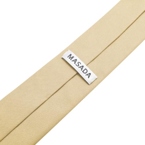 MASADA Krawat męski doskonała jakość ręcznego wykonania, szerokość 6 cm champagne