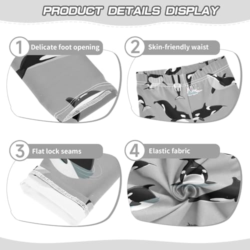 Cartoon Orca Killer Whale Girl's Leggings for Kids Toddler Girls Sweatpants Legging Pants Ballet Tights 4T3