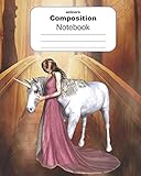  Unicorn Composition Notebook: Wide Ruled Extra Large 8\
