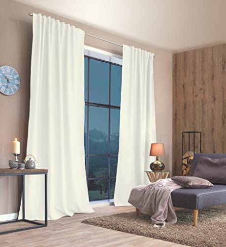 Home Basics Eskimo 085960-0910 Thermal Curtain 175 x 135 cm, Wool White, W 53.1" x L 68.9" (1 Panels) - Image 2