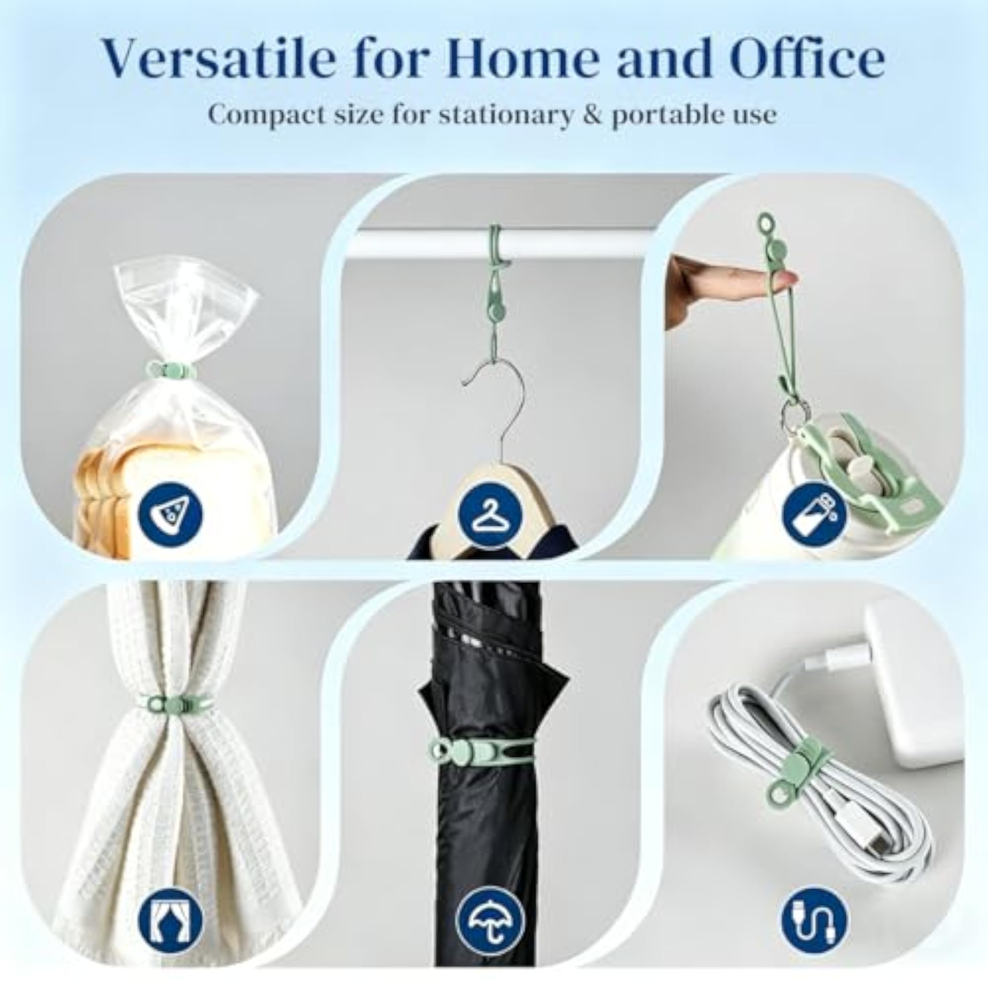 Silicone Cable Ties, 6 Pcs Reusable