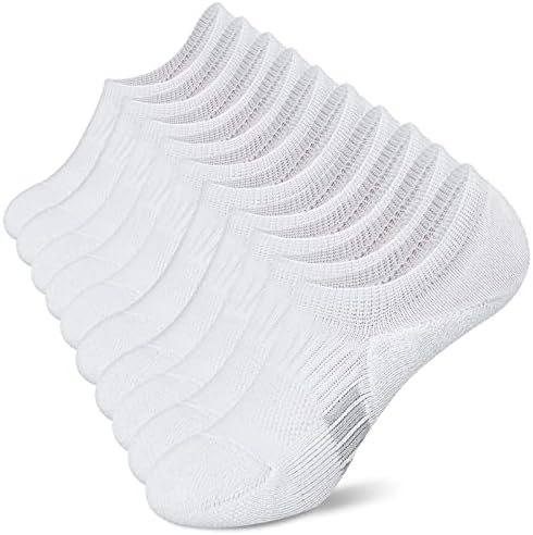 Amutost No Show Socks Womens White Running Thick Low Cut Athletic Ankle Socks Soft 5-6 Pairs