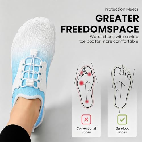 Image of Barefoot Water Shoes for Men Women 2026 Quick Dry Athletic Shoes Non-Slip Wide Toe Aqua Footwear Beach Swim Hiking Kayaking Yoga Outdoor Sport