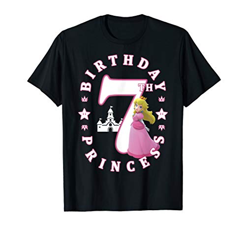 Super Mario Princess Peach 7th Birthday Princess Portrait T-Shirt