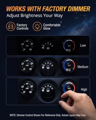 Image of WLJH White T4.2 Neo Wedge LED HVAC Control Panel Bulbs for Toyota | 3030 SMD, 150lm, Clean White HVAC Panel Backlighting, Dimmable, Twist-Lock Base, Corolla RAV4 Tacoma and Matrix, 10-Pack