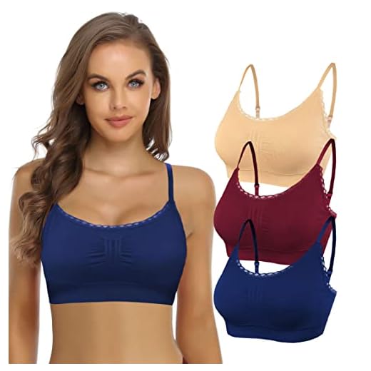 SHEKINI Dam sömlös komfort vadderad bh bystare med spets pushup yoga stretch utan bygel sport bh yoga bh topp för yoga fitness träning 2-pack