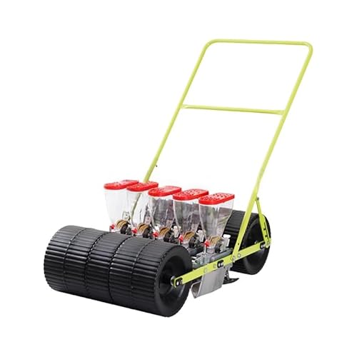VEKAZ手動野菜播種機 手押し式種子散布機 小型精密プランター 手動プッシュ 精密種まきツール 多機能 農業用 調整可能な植物間隔 精密播種 開溝・鎮圧・播種一体化 高麗人参ほうれん草キャベツ種まき機 農機具 野菜 大根等 農業機械 種まき 家庭菜園 (