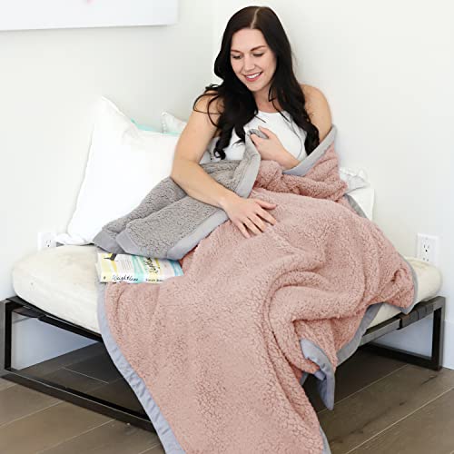 Catalonia Reversible Sherpa Throw Blanket, Super Soft Fluffy Blanket for Couch, Fuzzy Comfy Warm Throws, Comfort Caring Valentine's Day Gift, 50x60 inches