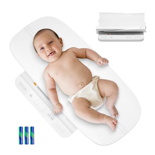 Image of VEVOR Baby Scale, 2-in-1 Infant Weight Scale with Detachable Tray, Digital Baby Scale for Weighing with Hold & Tare Function, 5 Units for Babies, Toddler, Pet, 66LBS Capacity (3 x Battery Included)