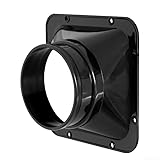Beatanug ABS Vierkant Flanschgelenk Luftrohrverbinder für Küche, Bad & Lüftungssysteme - Ø 125 mm, schwarze Kanalverschraubung für Dunstabzugshauben und HVAC