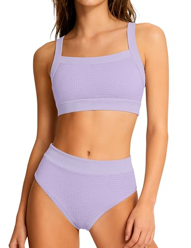 Image of Girls Swimsuit Solid Color Adjustable Straps Bikini Sets 8-16Y