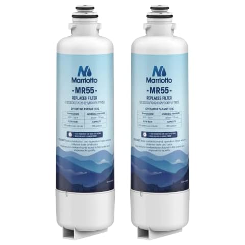 MARRIOTTO BORPLFTR50 Replacement for Bosch Ultra Clarity Pro Water Filter, Compatible 12033030, 11032531, 11025825,12028325,BORPLFTR55,WFC100MF,WFS200MF(2 Pack) Cover