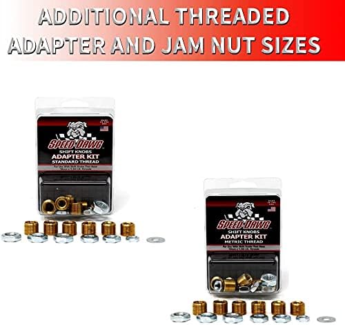 Speed Dawg Metric Thread Shift Knob Adapter Kit with 6 Sizes, Silver/Gold