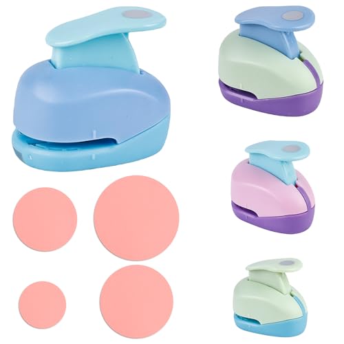 Sporgo Stanzer Rund 4 Stück: Papierstanzer Rund Motivstanzer 4 Größen Ausstanzer Rund Papier Motivlocher Stanzer Set für DIY Scrapbooking Fotoalben Basteln Grußkarten (9mm 16mm 25mm 38mm)