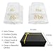 RUBBER BOND Mr and Mrs Towels Set with Gift Box - 4 Pack Bath and Hand Towels for Couples - Hotel, Spa & Bathroom Cotton Towels for The Couples (Gold Embroidery)