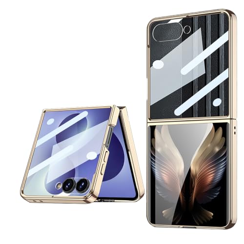 Housse pour téléphone portable ultra mince Galaxy Z Flip 8 motif ailes dorées