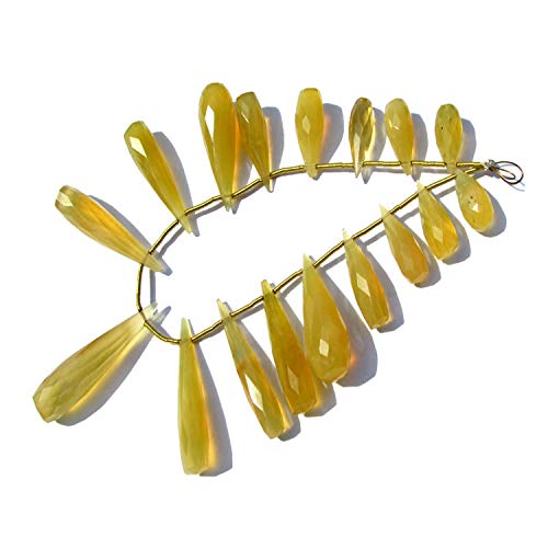 Perles opale jaune naturelle en forme de goutte pour bijoux uniques