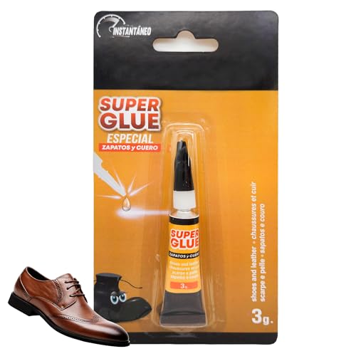 VIDA SOL Pegamento Instantáneo para Zapatos y Cuero, Super Glue de Alta Precisión, Adhesivo Profesional para Calzado, Cuero, Caucho, Goma, Reparación Rápida y Flexible, 3G
