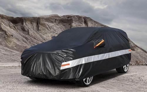 Image of 10 Layers Car Cover Waterproof All Weather for Compact SUV,100% Waterproof Outdoor Car Covers Rain Snow UV Dust Protection. Custom Fit forAudi Q2, Hyundai Kona, Kia Soul, Mazda CX-3,etc