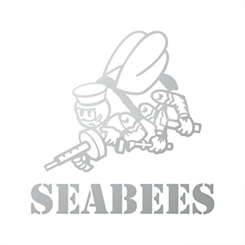 RDW Metallic CB Seabees Sticker United States Naval Construction Forces ncf - Silver