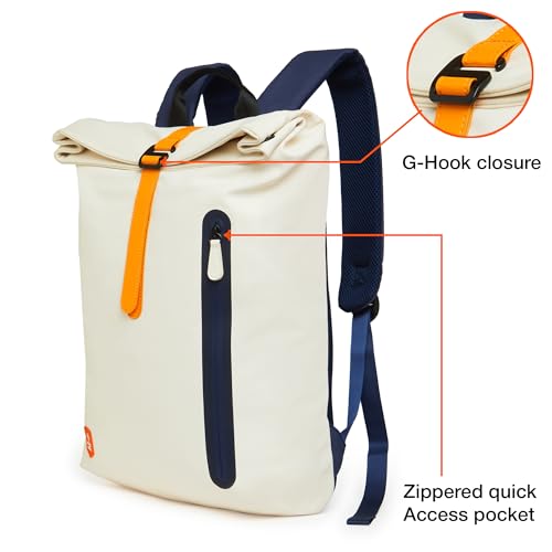 Nasher Miles Chelsea Roll-Top Backpack 28 Liters Water Resistant, Top-Open, Padded, Premium Polyurethane Laptop Backpack for Men and Women Collage and School - Image 4