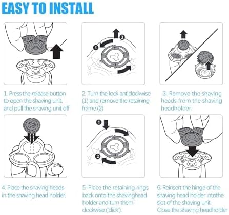 Miniatura 5 de SH6072 - Cabezales de repuesto compatibles con Philips Norelco 6000 cuchillas de repuesto para afeitadoras eléctricas series 6000 S6810, S6820,
