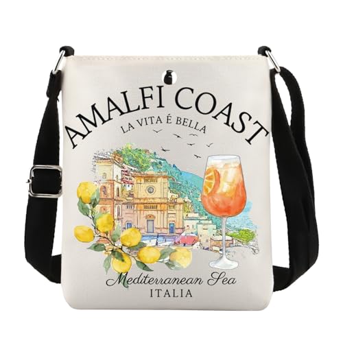 TOBGBE Italy Lemons Canvas Crossbody Bag Amalfi Coast Italy Idea Gifts For Italy Travel Lover Italy Souvenir Gift