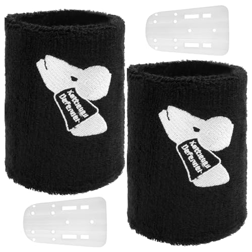 Kettlebell Wrist Guards with Built-in PP Hard Plate for Impact Protection Moisture-Wicking Cotton Sweatbands for Heavy Lifting & HIIT Zero Setup Large Fit for Thicker Wrists & Users Over 220 lbs