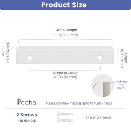 Image of goldenwarm 10 Pack Kitchen Cabinet Handles 5 Inch White Finger Pulls for Cabinets Edge Pulls Kitchen Hardware for Dresser Drawers,Aluminum Alloy