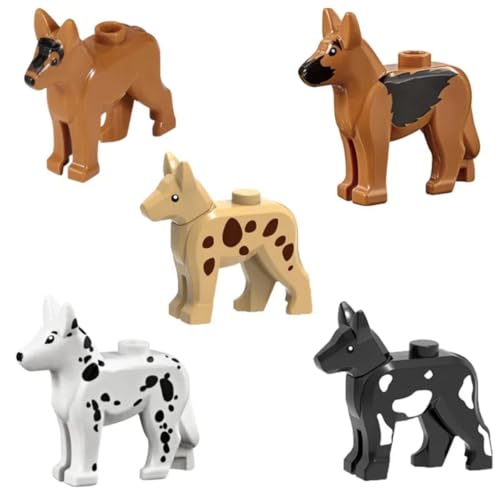10 Stück Tiere Minifiguren Bausteine Bausatz, Hund Modellfiguren Baustein Sets, Tierfiguren Minifiguren Bauset für Kinder, Plastiktiere Mini Tiere DIY Zubehör Bausteine Modell