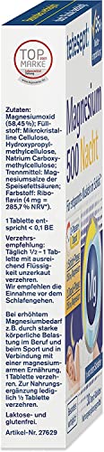 tetesept Magnesium 500 Nacht Tabletten für entspannte Muskeln im Schlaf, 30 St. Tabletten
