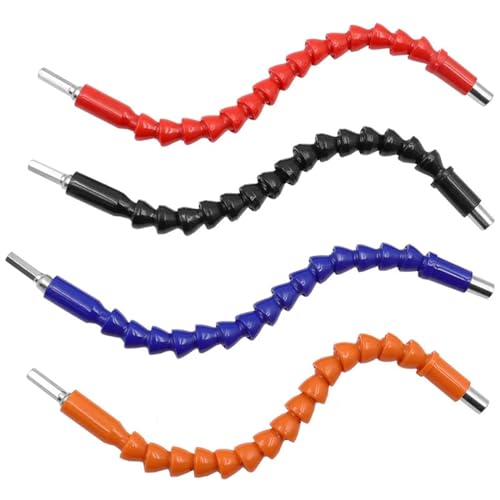 CRYSEU Elastyczne przedłużenie wiertła, przedłużacz uchwytu końcówki wkrętaka do wiertarki elektronicznej 195 mm 250 mm 295 mm (295mm niebieski)