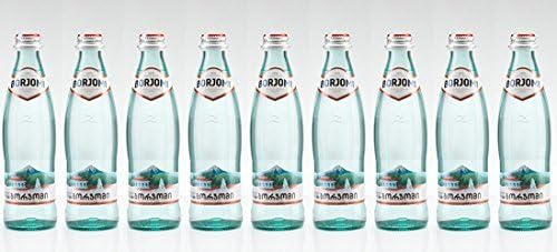 Mineral Water BORJOMI Sparkling Water in Glass Bottle, 0.5l [Pack of 9]