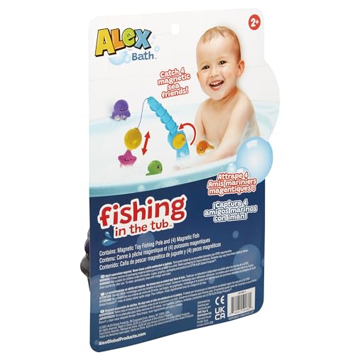 Alex: Fishing in The Tub - Catch & Release Game, Bathtime Water Toy, 4 Sea Creatures to Reel in, Magnetic Tip Fishing Rod, Kids & Toddlers Ages 2+