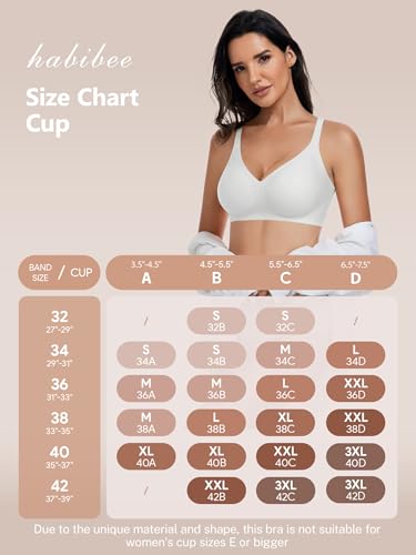Image of habibee Wireless Jelly Bra for Women Comfort Seamless Full Coverage Bras | No Underwire, 3 Pack Everyday Bralettes, V Neck, T-Shirt, Back Smoothing, Comfortable Brassiere, Soft Gel, Push Up, Sport
