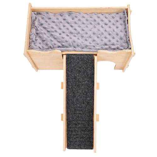 Zunate Cachette pour Cochon d'Inde, Maison en Bois à Plusieurs Niveaux pour Petits Animaux de Compagnie, Confortable en Pin, 15x9,3x7 Pouces